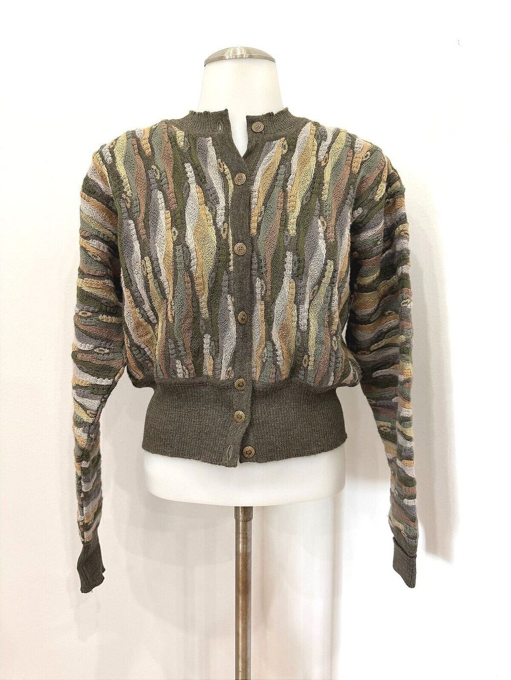 Coogi Australia Vintage Wool Button-Up Sweater Cardigan